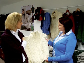 Evelyn Byrne, proprietor of the newly opened Nel Knitwear in the Castle Travel building, Ellison Street, Castlebar shows off some of her stylish new knitwear.