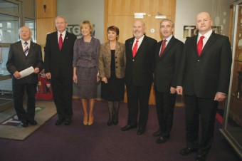 The candidates pictured by Mike Shaughnessy at TG4 this week.