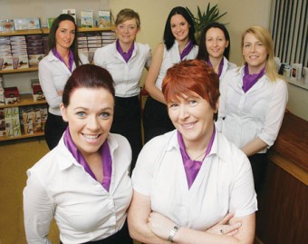 Gemma Ni Chionnoith and Angela Kenny directors of Motivation Weight Management Clinics, Galway with staff (l-r) Aisling Faherty, Noirí≠n Brady, Deirdre Faherty, Chloe Folan and Diana Vahey. Photo:-Mike Shaughnessy