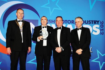 Pictured are Gerry Caffery, president SIMI; Tony Burke, MD Tony Burke Motors Ltd; Dave Watson, head of Castrol Professional in Ireland; and Alan Nolan, director general, SIMI 