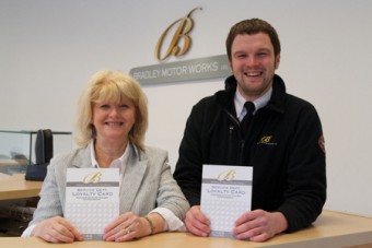 Eileen Cassidy and David Faherty of Bradley MotorWorks service department launch the new customer loyalty scheme. 
