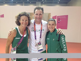 Gerry pictured with Sonia O'Sullivan and Katie Taylor.