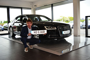 Audi Galway brand ambassador Hector O hEochag&aacute;in launches the Audi Inspiration sales event at Audi Galway. 