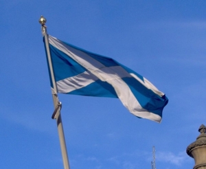 The St Andrew&#039;s Saltire, the national flag of Scotland, flying in Edinburgh. Photo: Kernan Andrews
