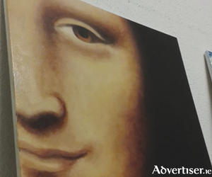 A close-up of Da Vinci&#039;s Mona Lisa, on show at the Market Street Gallery.