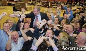 Brian Walsh during his 2011 General Election victory. Photo:- Mike Shaughnessy
