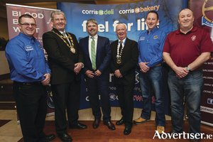 Galway Motor Club&rsquo;s Clerk of the Course Kieran Donohue, Mayor Frank Fahey,  Corrib Oil&rsquo;s Eugene Dalton, GMC President Pat Sheil deputy Clerk of the Course Kenneth Lee and  Joe Lally from Blood Bike West  pictured at the launch of the 2016 
Galway International Rally  in the Clayton Hotel on Friday evening. Photo: Reg Gordon 