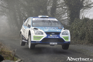 Donagh Kelly and Kevin Flanagan, winners of the 2015 Galway International Rally. Photographer: Sean Hassett