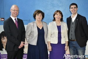 Social Democrat leaders Shane Donnolly, Catherine Murphy, and R&oacute;is&iacute;n Shorthall with the party&#039;s 2016 Galway West candidate Niall &Oacute; Tuathail.
