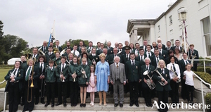St Patrick&#039;s Brass Band with Uachtar&aacute;n na h&Eacute;ireann Michael D Higgins and First Lady Sabina.