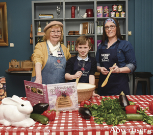 Anthony Willock (9) from Knocknacarra pictured with his mother, Amanda Fitzgerald Willock and his grandmother, Margaret Willock from Headford Road, learns about a family recipe to launch Galway Food Festival and Slow Food Galway&rsquo;s &lsquo;Grandmother&rsquo;s Day Competition&rsquo;.  Photo: Boyd Challenger
