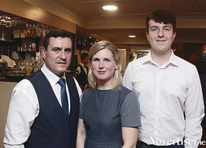 The Begani family: Saimir, Natasha, and Alban at the reopening of their restaurant Venice in its new bigger premises on Lower Abbeygate Street on Tuesday. Photo: Mike Shaughnessy.