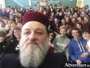 Imam Ibrahim Noonan at a recent lecture to young people on Islam.