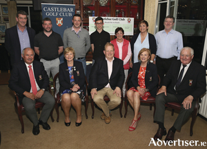 Winners of last weekend&#039;s competition in Castlebar Golf Club sponsored by Tuohy O&#039;Toole auctioneers pictured at the prize giving event. Back row: Albert Dravins, Mick Kilcourse, Billy Evans, Alex Evans, Ger Lyons, Breda Gilvarry, and Eamon Glancy. Front row: Noel Burke (captain), Marian Martyn (lady captain). Peter Tuohy (sponsor), Ann McGovern (lady president), and Michael O&#039;Malley (president). Photo: Michael Donnelly.