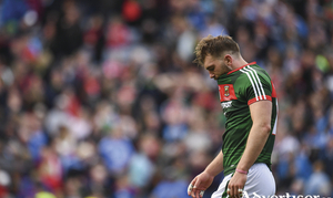 Hard to take: Aidan O&#039;Shea takes it in after the full-time whistle went in Croke Park. Photo: Sportsfile 