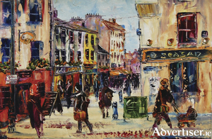 Tigh Neachtain, Quay Street by Fran McCann. Oil on canvas board