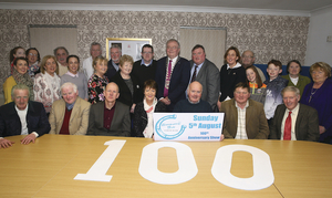Pictured in IRD Claremorris at the launch of the 100th Claremorris Agricultural Show were members and officers of the organising committee with Cllr Tom Connelly and Cathaoirleach of Mayo County Council, Cllr Richard Finn. Photo: Michael Donnelly.
