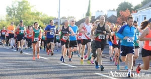 And they&#039;re off: The starting line of the Mayo AC summer series in Swinford.