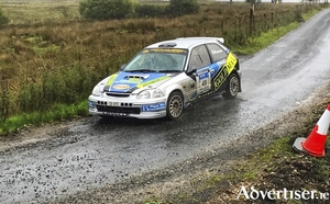 Brian Lavelle and Lorcan Moore in action during the Sligo Stages Rally, they were the highest placed Mayo team overall. Photo: Michael Staunton.