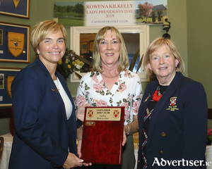 Hole in One: Ilish McGing joined the Castlebar Golf Club Ladies Hole in One club  in the Lady President&#039;s Day (Rowena Kilkelly) competition. She is pictured with Cora Mulroy (Lady Captain) and Rowena Kilkelly (Lady President) at Castlebar Golf Club. Photo:  Michael Donnelly.