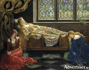 John Collier&#039;s painting The Sleeping Beauty.