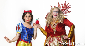 Hayley Jo Murphy as Snow White and Katherine Lynch as the Wicked Queen. Photo:- Sean Curtin