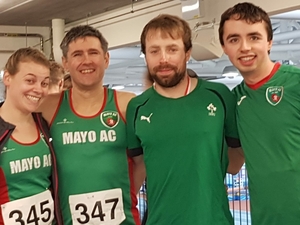 Noelle Kilduff, Tony O&#039;Malley, Sean Hynes, Declan Owens  who competed for Mayo AC last weekend in Athlone. 