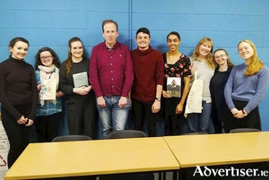 The students producing this year&#039;s edition of ROPES, with Declan Meade, editor at The Stinging Fly press.