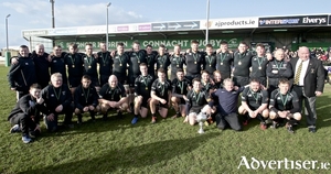 Connemara Rugby celebrated a return to the top when winning the  Connacht Junior Cup winners on Sunday over Creggs at the Sportsground. 
Photo:-Mike Shaughnessy