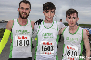 Top three in the Resolution Run on New Year&#039;s Day: Craughwell&#039;s  Damien O Boyle, second; winner Sean Cotter; and William Fitzgerald, third.  Photo: John O&#039;Connor
