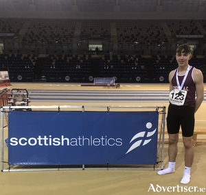 Liam Shaw Athenry AC , bronze medallist at the Scottish indoors Combined Events. 
