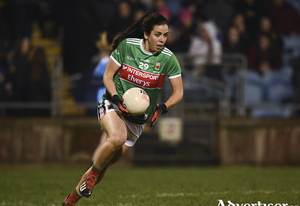  Noirin Moran in action against Dublin in Mayo&#039;s last league outing. Photo: Sportsfile