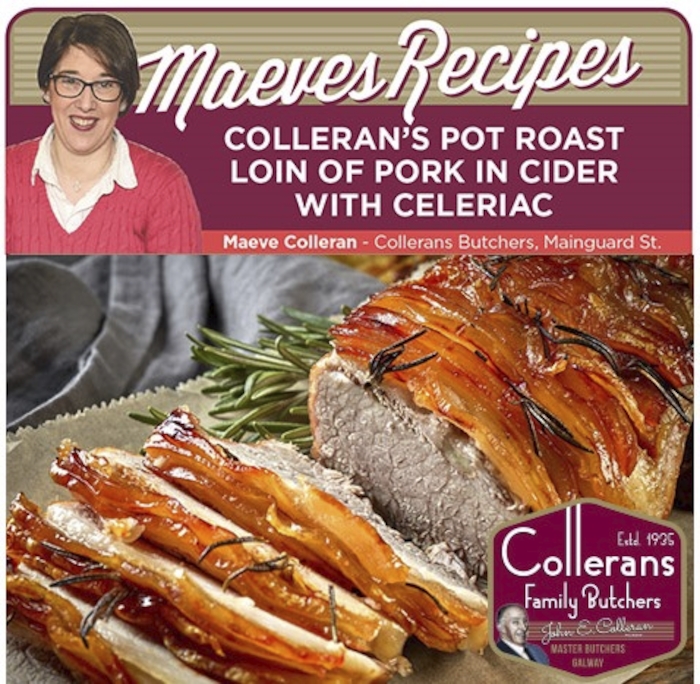 Advertiser.ie Recipe of the Week COLLERAN’S POT ROAST LOIN OF PORK IN CIDER WITH CELERIAC