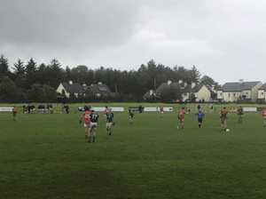 Wet and windy: Castlebar edged out Charlestown on Saturday evening. Photo: Charlestown GAA