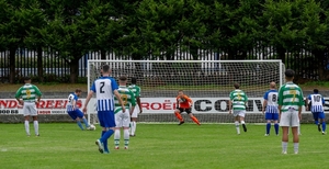 Back of the net: Brendan Lavelle scored five goals for Ballina Town last weekend. Photo: Castlebar Celtic
