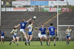 Up in the air: Sean Walsh and Stephen Coen contest for the ball. Photo: Mayo GAA 