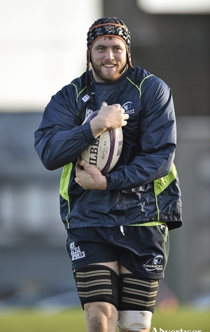 2 December 2014; Connacht&#039;s Eoin McKeon in action during a squad training ahead of their European Rugby Champions Cup 2014/15, Pool 2, Round 3, game against Bayonne on Saturday. Connacht Rugby Squad Training, Sportsground, Galway. Picture credit: Matt Browne / SPORTSFILE