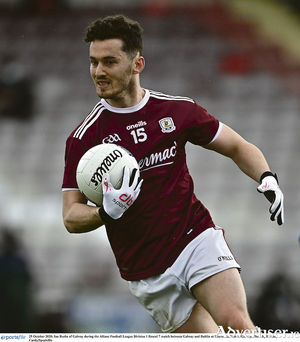 25 October 2020; Ian Burke of Galway during the Allianz Football League Division 1 Round 7 match between Galway and Dublin at Pearse Stadium in Galway. Photo by Ramsey Cardy/Sportsfile