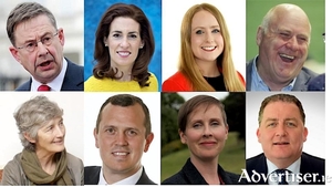 The incumbents, and some of the pretenders to the five seats in Galway West (clockwise from left): Dep &Eacute;amon &Oacute; Cu&iacute;v, Dep Hildegarde Naughton, Dep Mairead Farrell, Dep Noel Grealish, Dep Catherine Connolly, Cllr John Connolly, Sen Pauline O&#039;Reilly, and Sen Ollie Crowe.