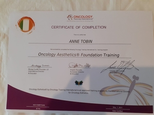 Anne Tobin has recently trained in Oncology Aesthetics . 