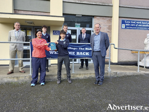 St. Joseph&rsquo;s School (The Bish), Galway, recently accepted the official One Good School&trade; accreditation from Jigsaw, the National Centre for Youth Mental Health. Pictured, from left: Deputy principal Seamus Cahalan, teacher Stefanie Carr, pupils William Reynolds, Kento O&rsquo;Connor, and Daniel Philpott, principal John Madden, and deputy principal PJ Folan. 
Jigsaw&rsquo;s One Good School&trade; is a comprehensive mental health initiative for post primary schools across Ireland aimed at involving school leaders, parents, educators, and students in a range of programmes. It has been running since 2019 in some 80 post-primary schools across Ireland. 