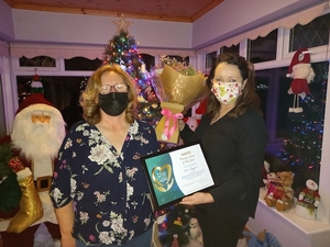 Mayo and Connacht Netwatch Family Carer of the Year, Una Biggins (left) and Galway Mayo Carer Supports Manager, Michelle Moriarty (right).