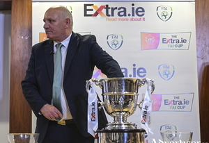 FAI President Gerry McAnaney during the 2022 Extra.ie FAI Cup first round draw at FAI headquarters in Abbotstown.
