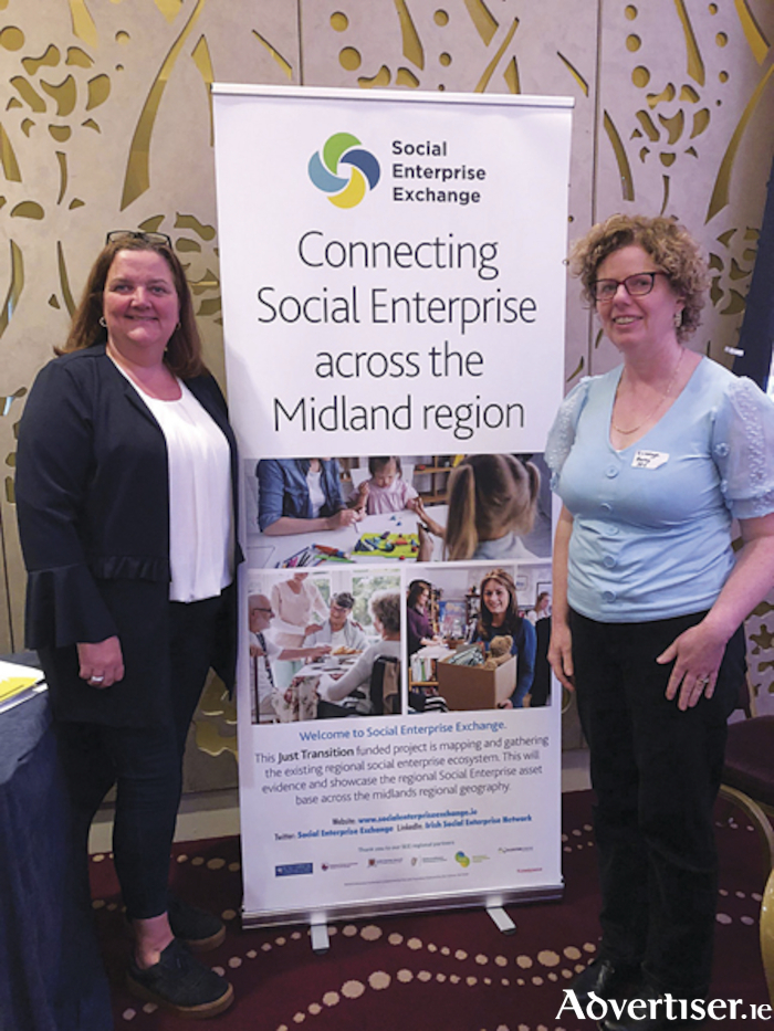Pictured at the recent Irish Rural Link conference in Athlone, were Gabrielle McFadden, Project Manager and Clodagh Barry, Project Director, Social Enterprise Exchange