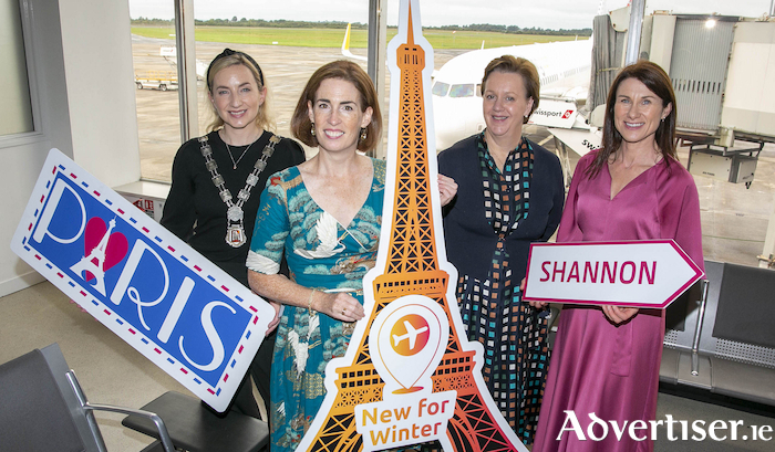 From left: Olivia O'Sullivan, Cathaoirleach of Limerick City; Minister of State for Transport, Hildegarde Naughton; Maria O'Gorman Skelly, The Strand Hotel Limerick; and Mary Considine, CEO The Shannon Airport Group.