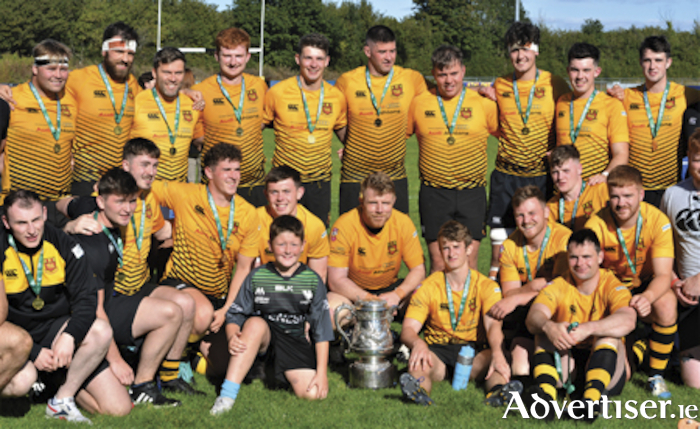 The Buccaneer’s playing squad which claimed the Connacht Senior League title in Dubarry Park on Saurday