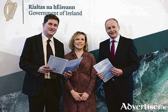 Minister Eamon Ryan, Martina Hennessy, Department of the Environment, Climate and Communications, and Tánaiste Micheal Martin at an OREDP II Consultation Workshop. Photo: Clare Keogh.
