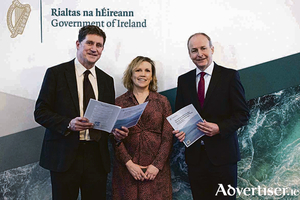 Minister Eamon Ryan, Martina Hennessy, Department of the Environment, Climate and Communications, and T&aacute;naiste Micheal Martin at an OREDP II Consultation Workshop. Photo: Clare Keogh.

