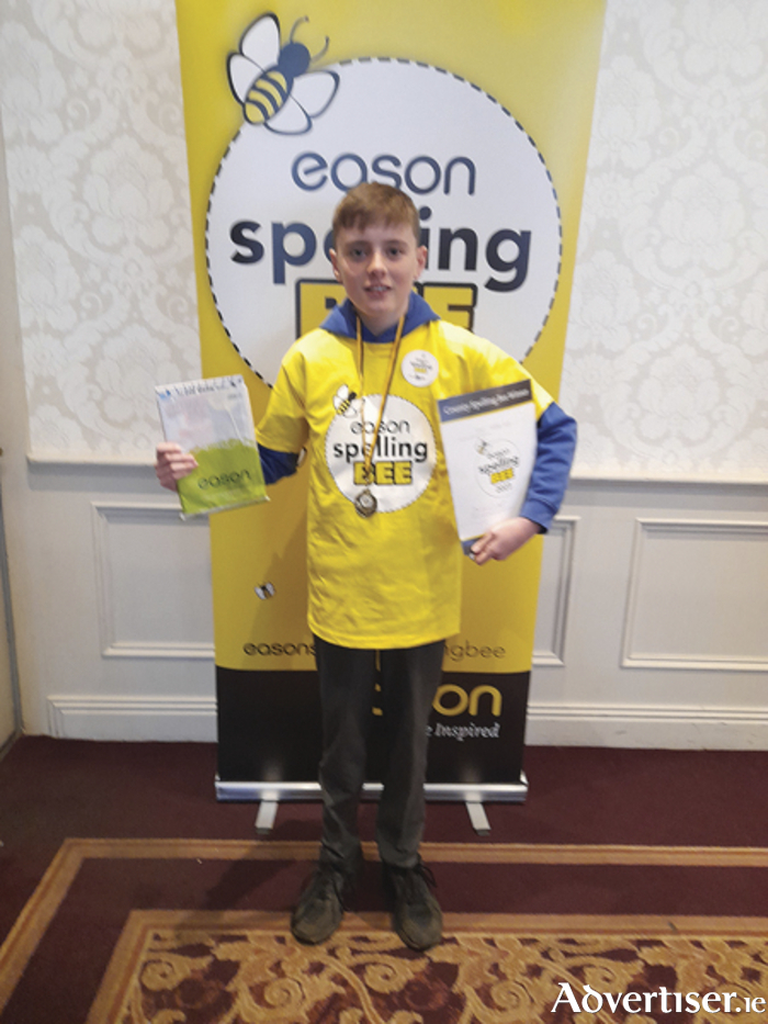 Cloonakilla NS pupil, Evan Mimnagh Reilly who recently won the Roscommon County Spelling Bee competition
