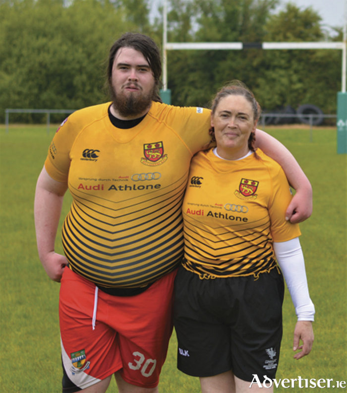 Mother and son, Michelle and Jessop McLaughlin, who played on the Buccaneers mixed ability team in Dubarry Park on Saturday.  Michelle also refereed during the tournament.